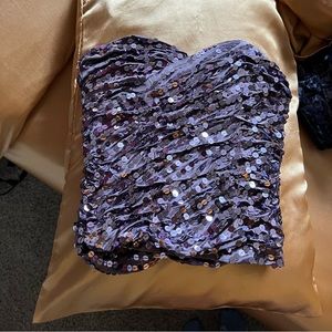 Vintage purple lavender sequin BeBe corset bustier